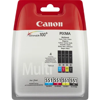 Canon CLI-551 BK/C/M/Y Ink Cartridge Multipack, Standard Yield, 4 pc(s), Multi pack