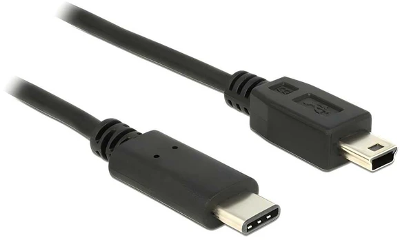 Laidas Delock USB / USB-mini USB 2.0 male, Mini USB, 1 m, juoda