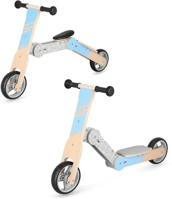 Balansinis Dviratis Ir Pasprtukas 2in1 Spokey Woo-Ride Multi Mėlynas