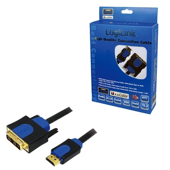 „LogiLink“.<p style=";text-align:left;direction:ltr"> Kabelinis HDMI-DVI 3m</p>