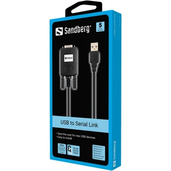 SANDBERG USB to Serial Link 9-pin USB 2.0 adapter for Serial COM 9-pin devices Mobile RS232