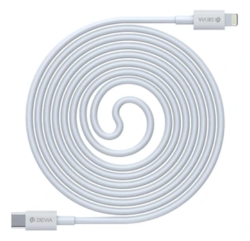 Laidas Devia, USB Type C/Apple Lightning, 1.5 m, balta