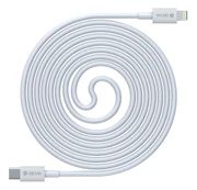 Laidas Devia, USB Type C/Apple Lightning, 1.5 m, balta kaina