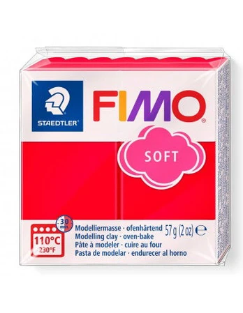 Modelinas FIMO SOFT, 57 g, Indijos raudona sp.