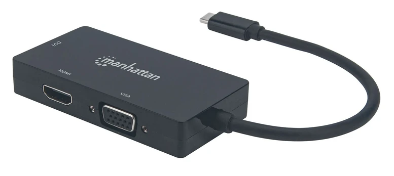 Adapteris Manhattan USB-C, HDMI / DVI / VGA, 0.1 m