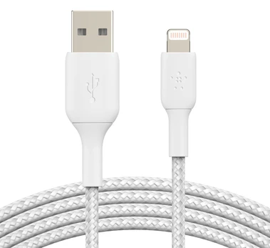 Laidas Belkin, USB 2.0 Type A/Apple Lightning, balta