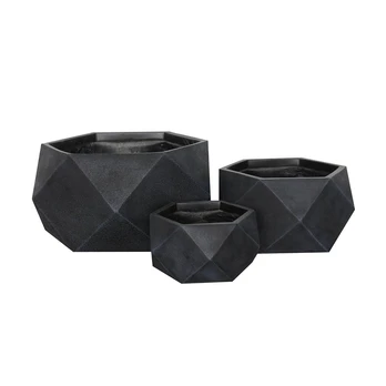 Vazonas Domoletti LT14357-3S, keramika/molis, Ø 58 cm, antracito