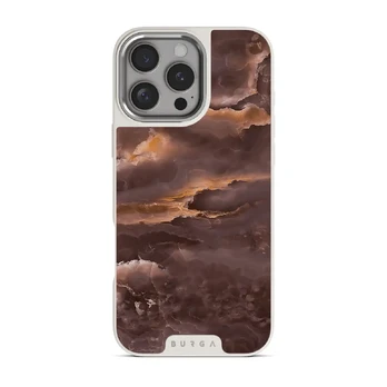 Fire Wood - Brown Marble iPhone 16 Pro Max Case, Elite Light (MagSafe) / Silver