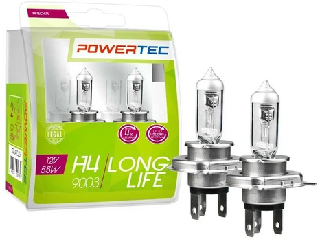 M-TECH Lemputės H4 Powertec Long Life 12V DUO