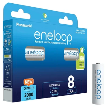 Panasonic rechargeable batteries ENELOOP BK-3MCDE/8BE, 2000 mAh, 2100 (8xAA)