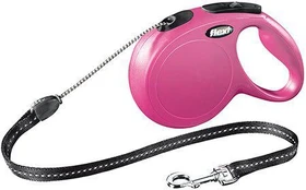 Automatinis pavadėlis Flexi New Classic, rožinis, M 8m