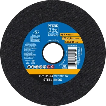 Nerūd. plieno pjovimo diskas PFERD EHT 125x1,6mm A46 P PSF-INOX