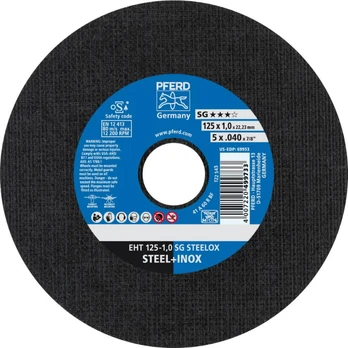 Pjovimo diskas PFERD EHT 125x1,0mm SG STEELOX