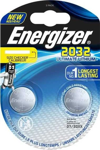 Elementai ENERGIZER Lithium, 3V, CR2032, ličio, 2 vnt