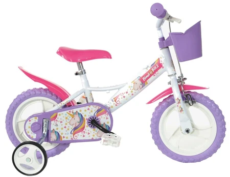 Vaikiškas dviratis Bimbo Bike, baltas/violetinis, 12"