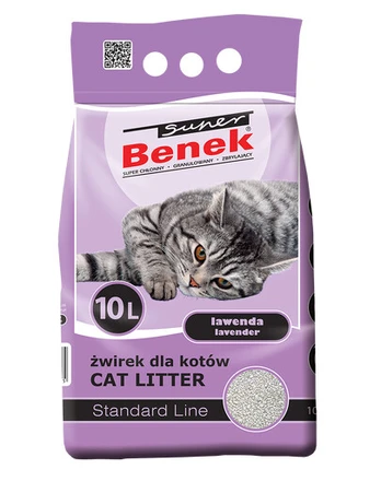 Bentonitinis kačių kraikas Super Benek Levanda, 10 L