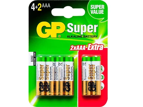 Elementas GP Super Alkaline LR03, AAA, 1.5 V, 6 vnt.