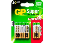 Elementas GP Super Alkaline LR03, AAA, 1.5 V, 6 vnt. kaina