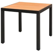 Sodo stalas, rudas, 80x80x74cm, aliuminis ir WPC kaina