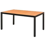 Sodo stalas, rudas, 150x90x74cm, aliuminis ir WPC kaina