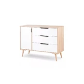 Komoda Klups Sofie, 120 cm x 45 cm, balta/buko kaina