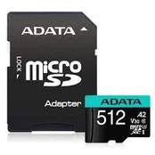 ADATA Premier Pro UHS-I U3 512 GB, micro SDXC, Flash memory class 10, with Adapter
