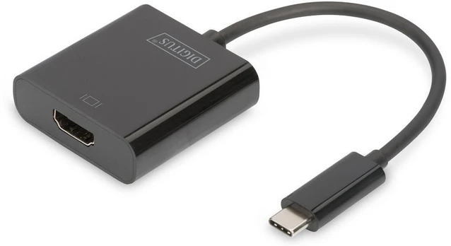 Adapteris Digitus DA-70852 USB Type-C 4K USB Type-C, HDMI female, 0.15 m, juoda