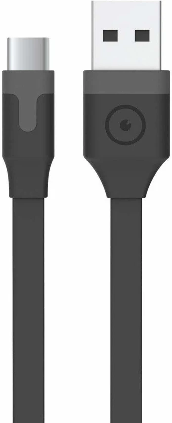 Laidas Muvit Flat USB, USB Type C/USB, juoda