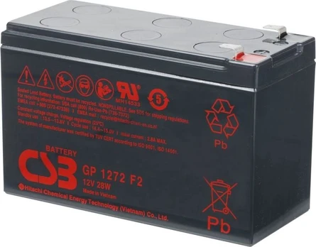 CSB Battery Valve Regulated Lead Acid Battery GP1272F2 7.2 Ah, 12 V