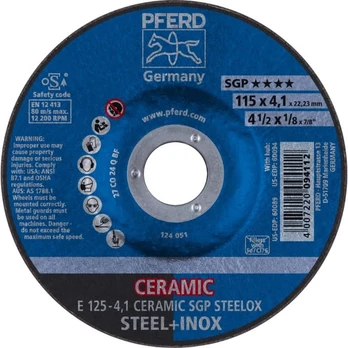 Šlifavimo diskas PFERD E 125-4,1 Ceramic SGP Steelox