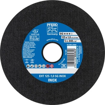 Nerūd. plieno pjovimo diskas PFERD EHT125-1,0mm SG INOX