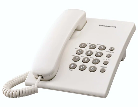Telefonas Panasonic KX-TS500PDW, stacionarus