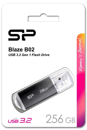 Silicon Power flash drive 256GB Blaze B02 USB 3.2, black