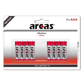 Arcas AAA/LR03, Alkaline, 8 pc(s) | 11744803