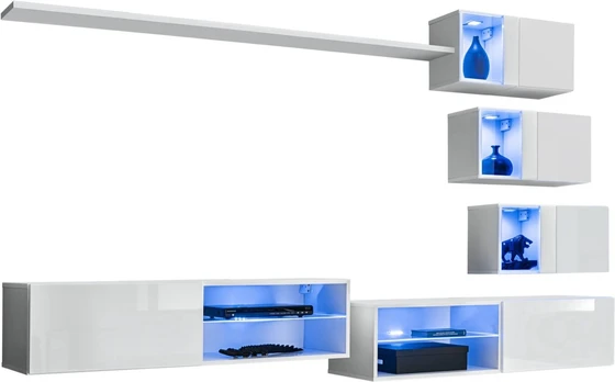 Sekcija Switch XXIV su LED apšvietimu, balta