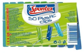 Plastikiniai skalbinių segtukai SPONTEX, 50 vnt.