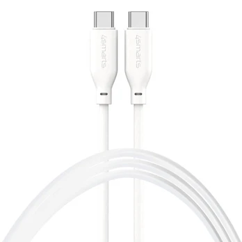 Kabelis 4Smarts USB-C - USB-C Silicone 60W 1.5m Baltas