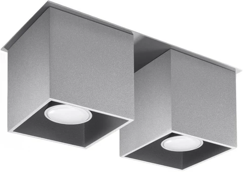 Lubinis šviestuvas SOLLUX QUAD 2 pilkas, 40 W