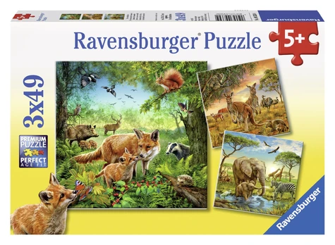 Dėlionės komplektas Ravensburger World Animals