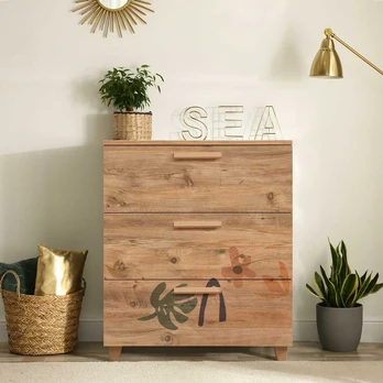 Komoda Kalune Design Leva Gravis Leaf, ruda, 43 x 80 cm x 95 cm