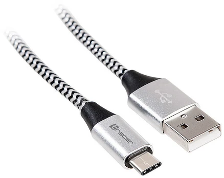 Laidas Tracer USB 2.0 to USB Type-C USB, USB-C, 1 m, sidabro/juoda