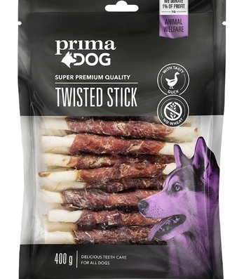 Kramtomasis kaulas PrimaDog su ančių mėsa, 13 cm, 45 vnt, 400 g
