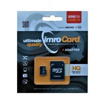 Dėklas Memory Card Imro Micro SD 256GB su adapteriu / Class 10 UHS 3