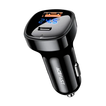 Įkroviklis AceFast B4 66W USB-C+USB-A, juoda, 66 W