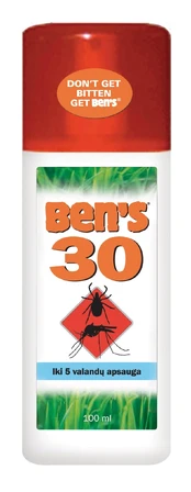 Repelentas nuo uodų ir erkių BEN'S 30 100ml kaina