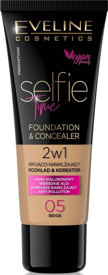 Makiažo pagrindas Eveline Selfie Time 2w1, 05 Beige, 30 ml