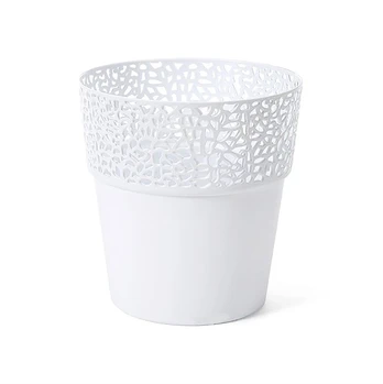 Vazonas 655, plastikinis, Ø 12 cm, baltas