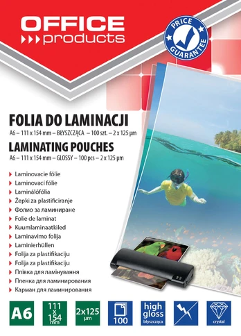 Laminavimo folija A6, 2x125mic, 100 lapų
