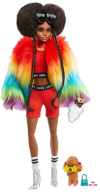 Lėlė Barbie Extra Rainbow Coat With Poodle GVR04, 29 cm