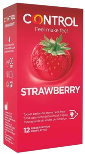 Prezervatyvai CONTROL ADAPTA STAWBERRY 12 vnt kaina